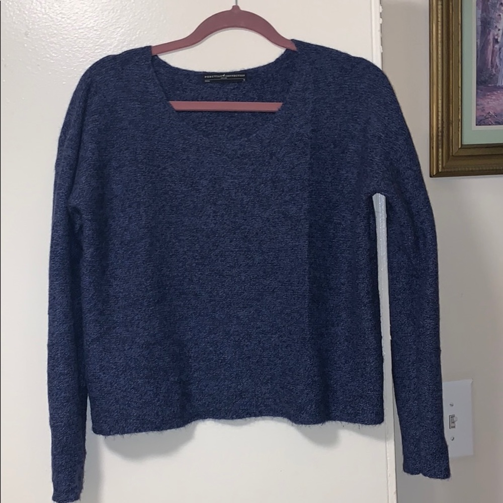 100% royal alpaca pullover in blue